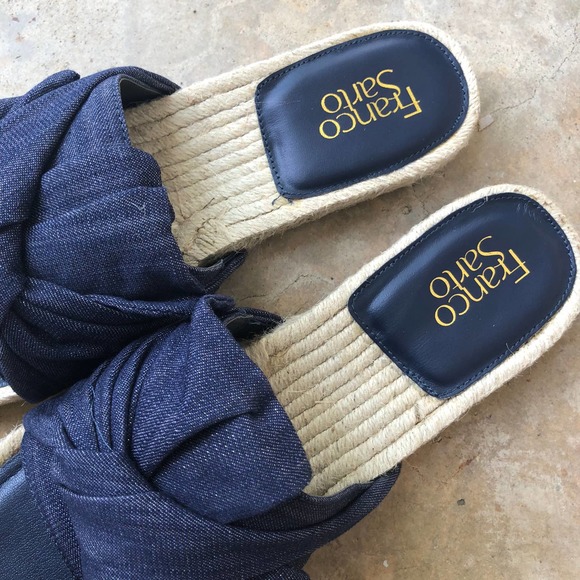 FRANCO SARTO Pandora Espadrille Casual Slides Knotted Denim - Picture 4 of 5